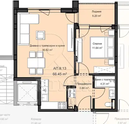 Photo 2 — Two-room apartment with terrace in Ostromila, Plovdiv
