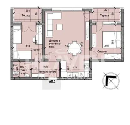 Снимка 2 — Тристаен апартамент с 2 тераси в Остромила, Пловдив
