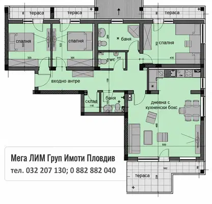 Photo 2 — Four-room apartment with garage in Ostromila, Plovdiv