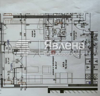 Снимка 2 — Двустаен апартамент в Тракия, Пловдив с тераса