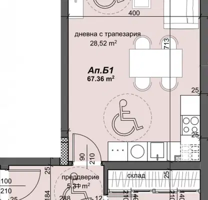 Снимка 5 — Двустаен апартамент с тераса в Тракия, Пловдив