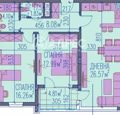 Снимка 4 — Тристаен апартамент в Тракия, Пловдив с асансьор
