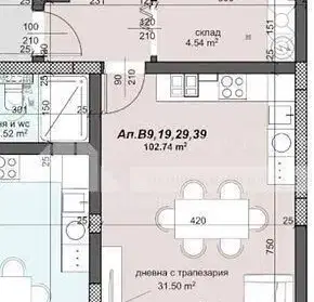 Снимка 2 — Тристаен апартамент с две тераси в Тракия, Пловдив