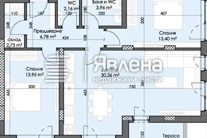 Тристаен апартамент 112 кв.м в Тракия, Пловдив, на 10-ти етаж