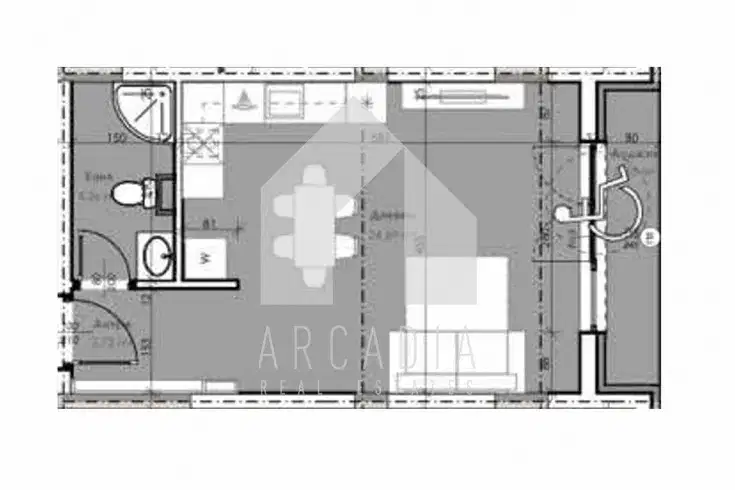 One-room apartment in Kyuchuk Parij, Plovdiv with terrace