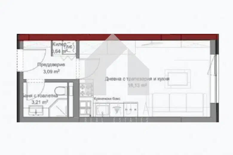 One-room apartment in Vustanicheski, Plovdiv with elevator