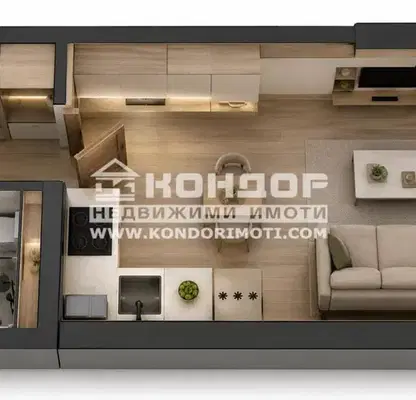 Photo 2 — One-room apartment in Kyuchuk Parij, Plovdiv with elevator