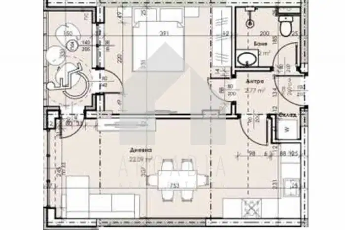 Two-room apartment in Vustanicheski district, Plovdiv with terrace