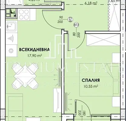 Снимка 3 — Двустаен апартамент в Южен, Пловдив с тераса