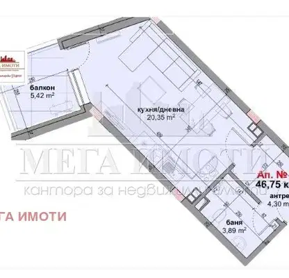 Снимка 3 — Студио апартамент 47 кв.м в Приморско с тераса на брега