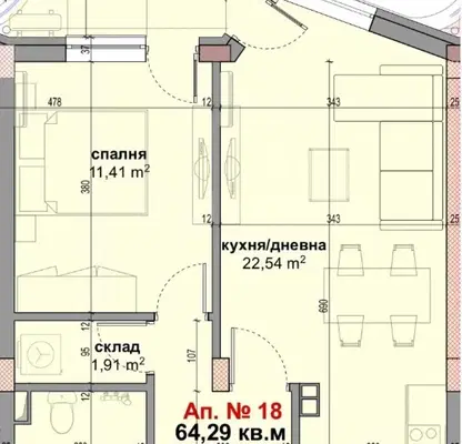 Снимка 2 — Двустаен апартамент с тераса в Приморско на първа линия море