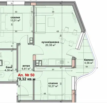 Снимка 2 — Тристаен апартамент с тераса на първа линия море в Приморско