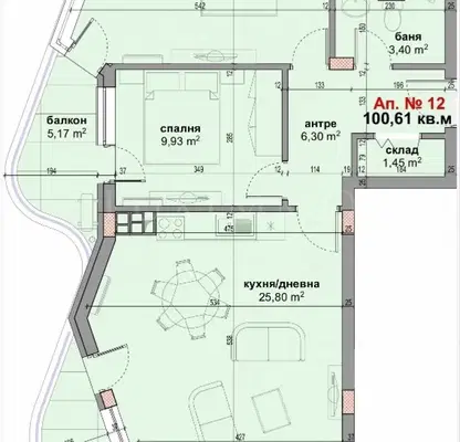 Снимка 2 — Тристаен апартамент с две тераси в Приморско на първа линия море