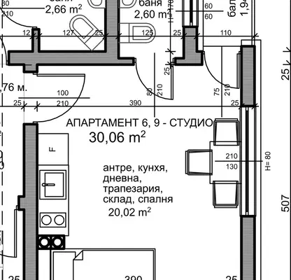 Снимка 2 — Едностаен апартамент в с. Кранево с тераса в нова сграда