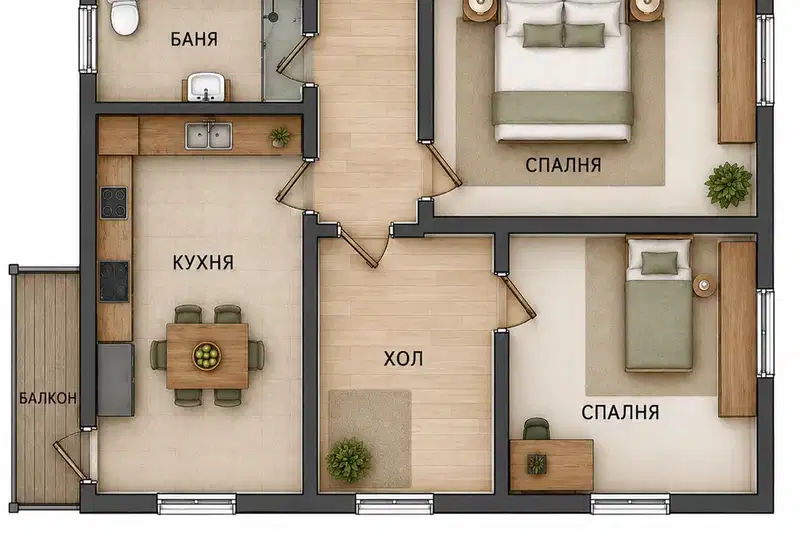 3-стаен апартамент в Център санирана сграда