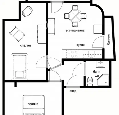 Photo 4 — Three-room apartment in Druzhba 1 with two terraces