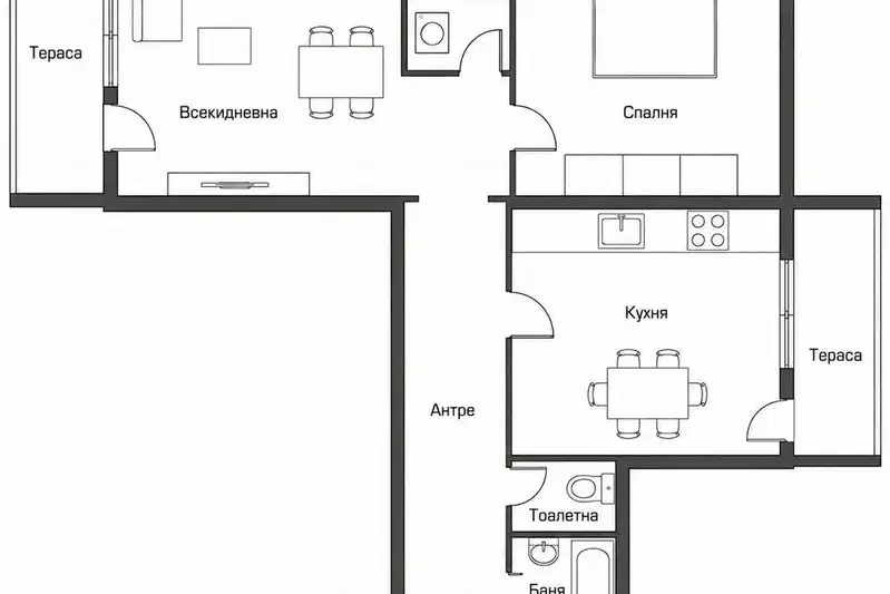 3-стаен апартамент в Гоце Делчев с две тераси