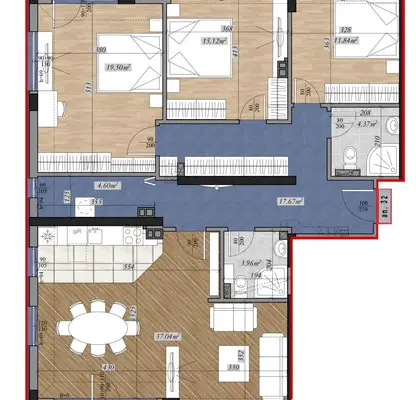Photo 2 — Four-room apartment in Krasna Polyana 3 with elevator
