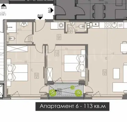 Снимка 3 — Тристаен апартамент с тераса в Кръстова вада, София