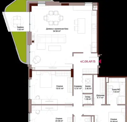 Photo 5 — Four-room apartment in Lozenets with balcony and elevator
