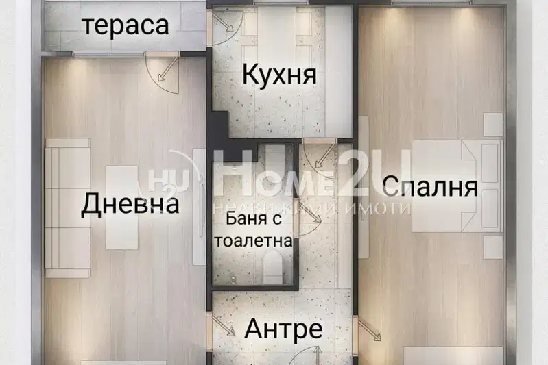Two-room apartment on a middle floor in Lyulin 10 near the metro