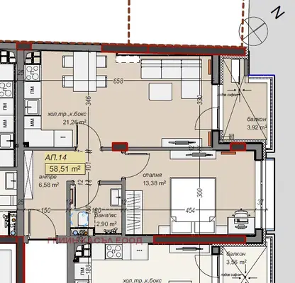 Photo 2 — Two-room apartment with terrace in Lyulin 10, Sofia