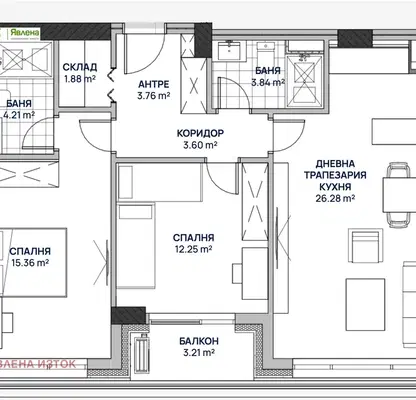 Photo 5 — Three-room apartment with terrace in Lyulin 2, Sofia