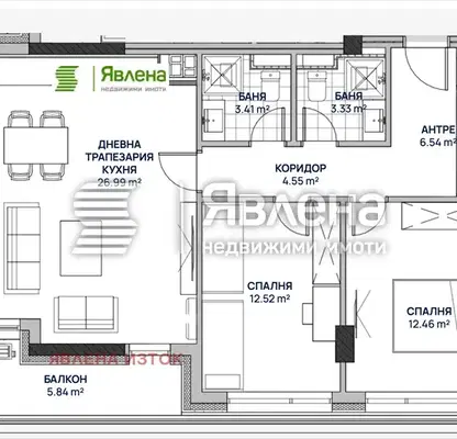 Photo 2 — Three-room apartment in Lyulin 2 with balcony and elevator