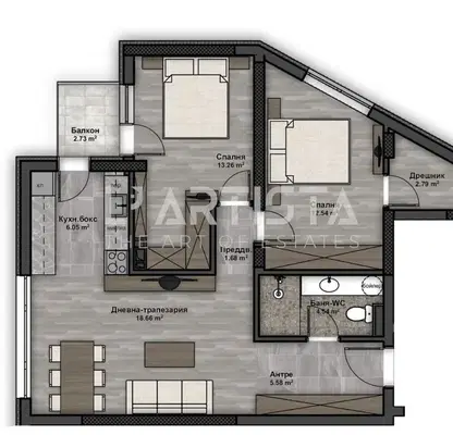Photo 3 — Three-room apartment with terrace in Lyulin 4, Sofia
