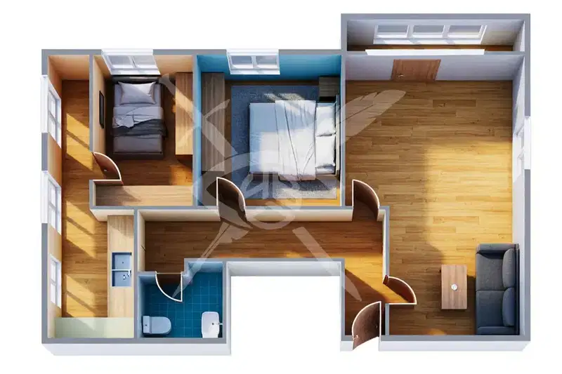 Three-room apartment with functional layout in Lyulin 6