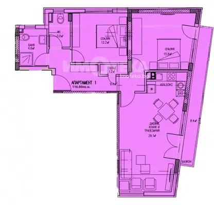 Photo 3 — Three-room apartment in Lyulin Center with terrace and elevator