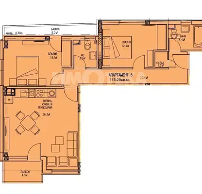 Photo 4 — Three-room apartment in Lyulin - center with two terraces
