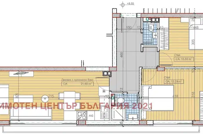 Three-room apartment with terrace in m-t Gardova glava, Sofia