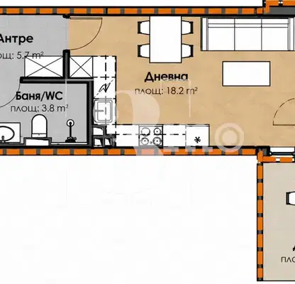 Photo 3 — One-room apartment in Malinova dolina with yard