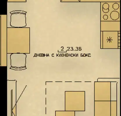 Photo 5 — One-room apartment in Malinova dolina with large French windows