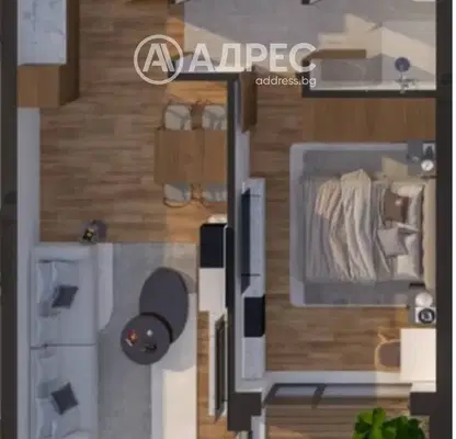 Снимка 4 — Двустаен апартамент в Малинова долина с тераса и паркинг