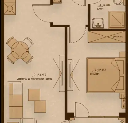 Photo 5 — Two-room apartment in Malinova dolina with large windows