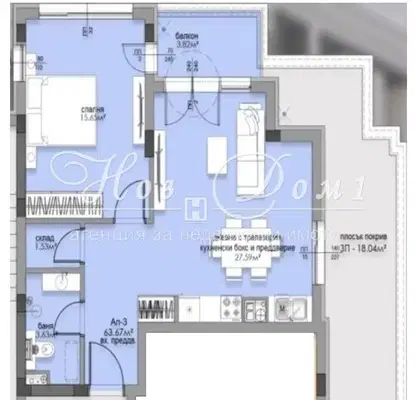Photo 4 — Two-room apartment with flat roof in Malinova dolina, Sofia