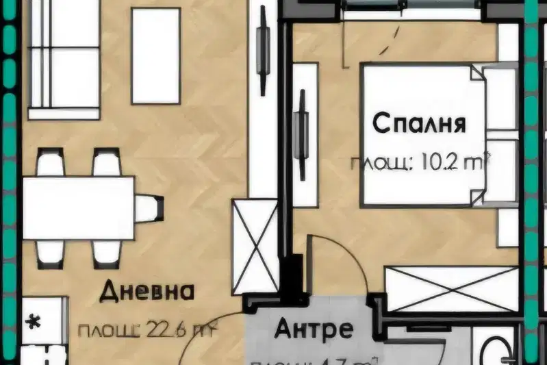 Two-room apartment in Malinova Dolina with terrace