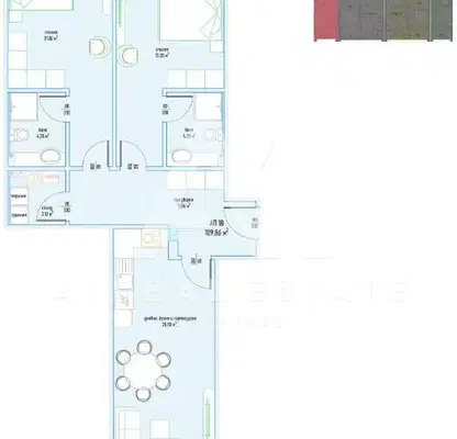 Снимка 5 — Тристаен апартамент с тераса в Малинова долина, София