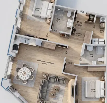 Photo 2 — South-facing 3-room apartment with terrace in Malinova Dolina, Sofia