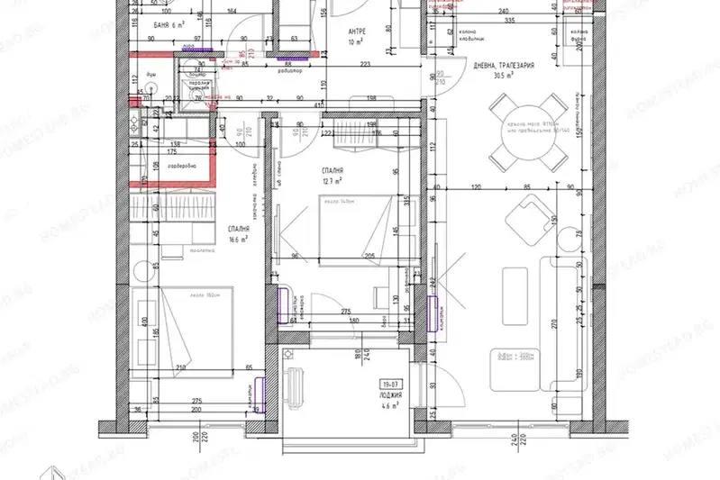 Three-room apartment with two bathrooms in Malinova dolina, Sofia