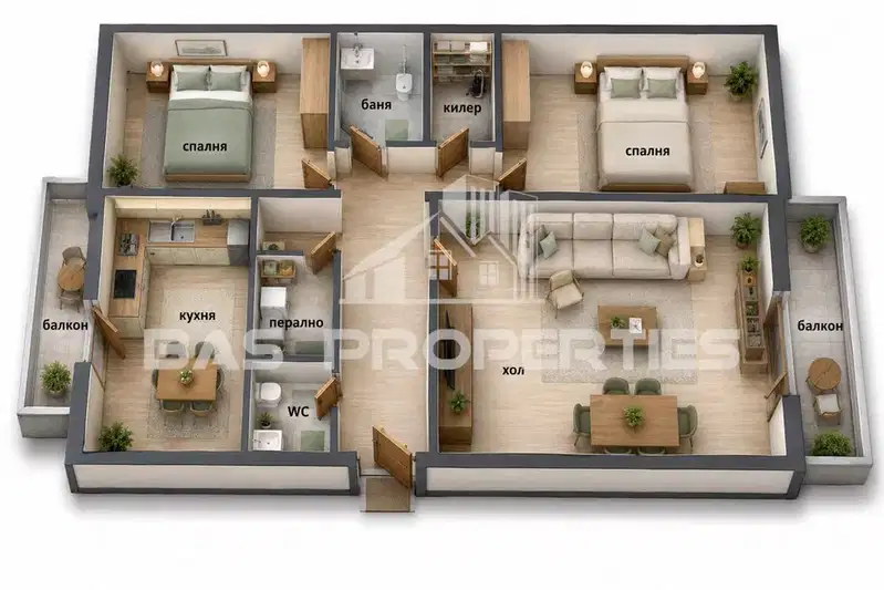 3-bedroom apartment in Sofiya, Mladost 2