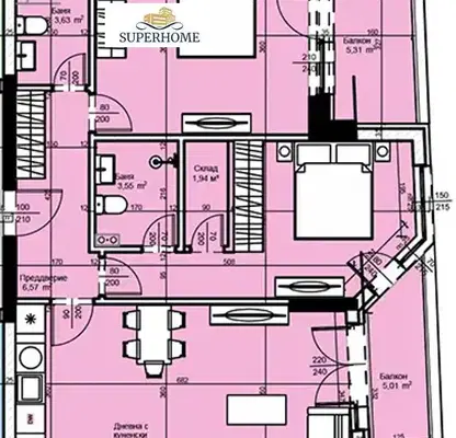 Photo 4 — Three-room apartment 108 sq m in Nadezhda 1 with two terraces