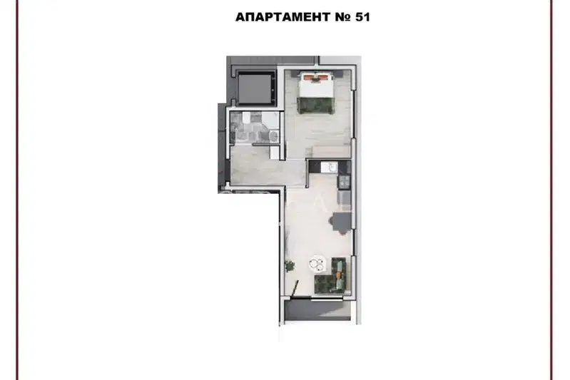 Two-room apartment in Nadezhda 4 with terrace, Sofia