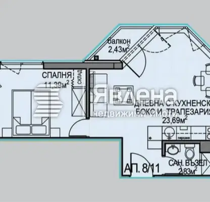 Photo 4 — Two-room apartment in Obelya 2 with elevator in new building