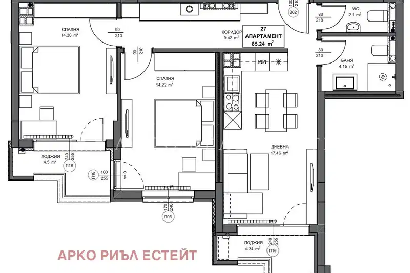 Тристаен апартамент в Обеля 2 с южно изложение