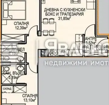 Снимка 4 — Тристаен апартамент в Обеля 2 с асансьор и паркоместа