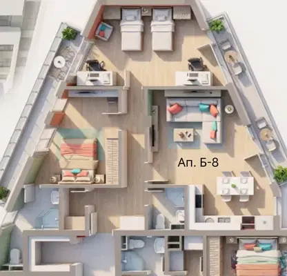 Photo 3 — Three-room apartment with two terraces in Ovcha kupel 1, Sofia