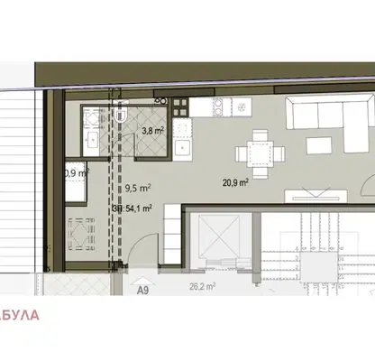Снимка 4 — Едностаен апартамент 64 кв.м в Овча купел с тераса